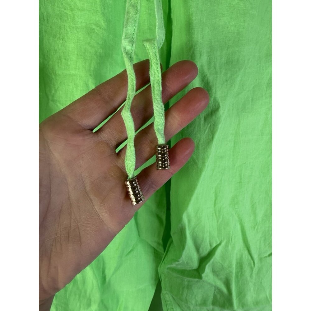 New Lilly Pulitzer Taron Linen Pull on Pants Lime Zest Green - Picture 4 of 8